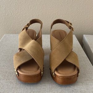 NWOT By Anthropologie Suede Platform sandals